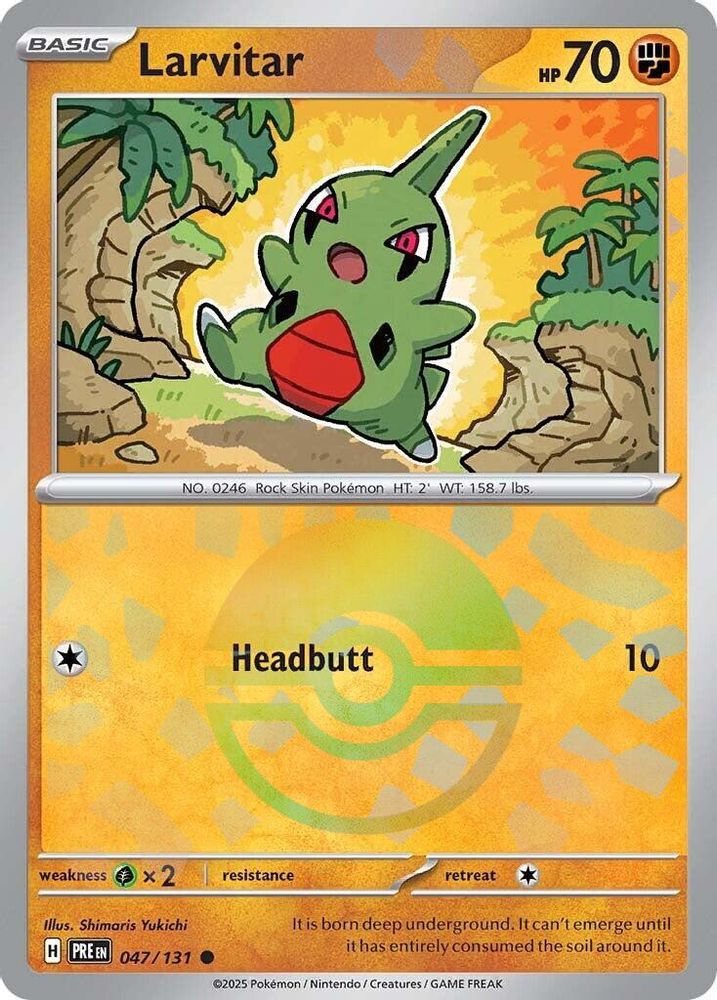 Larvitar (Poke Ball Pattern) 047 - Holofoil SV Prismatic Evolutions - Common