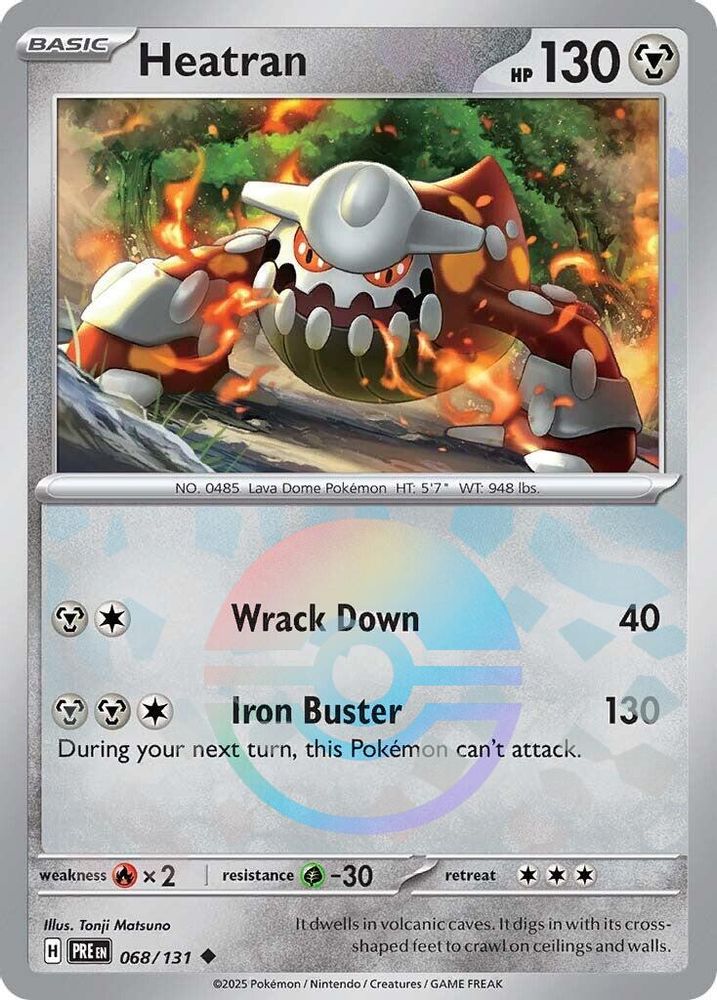 Heatran (Poke Ball Pattern) 068 - Holofoil SV Prismatic Evolutions - Uncommon