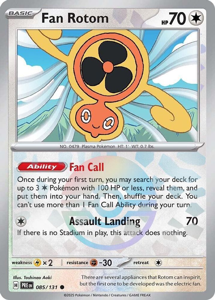 Fan Rotom (Poke Ball Pattern) 085 - Holofoil SV Prismatic Evolutions - Common
