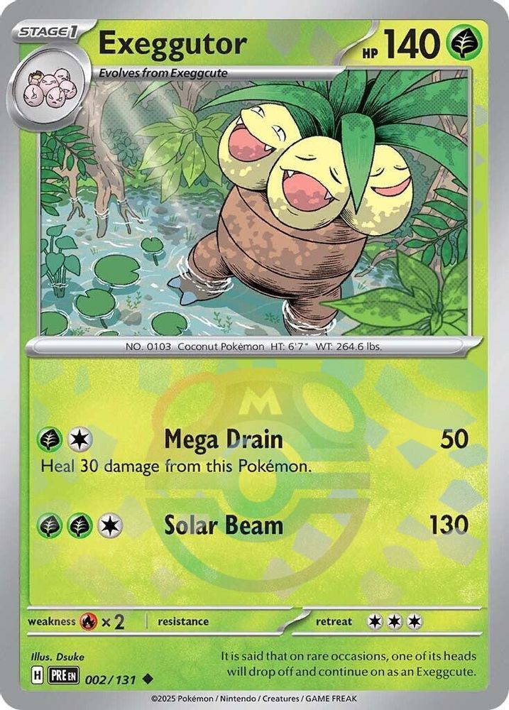 Exeggutor (Master Ball Pattern) 002 - Holofoil SV Prismatic Evolutions - Uncommon