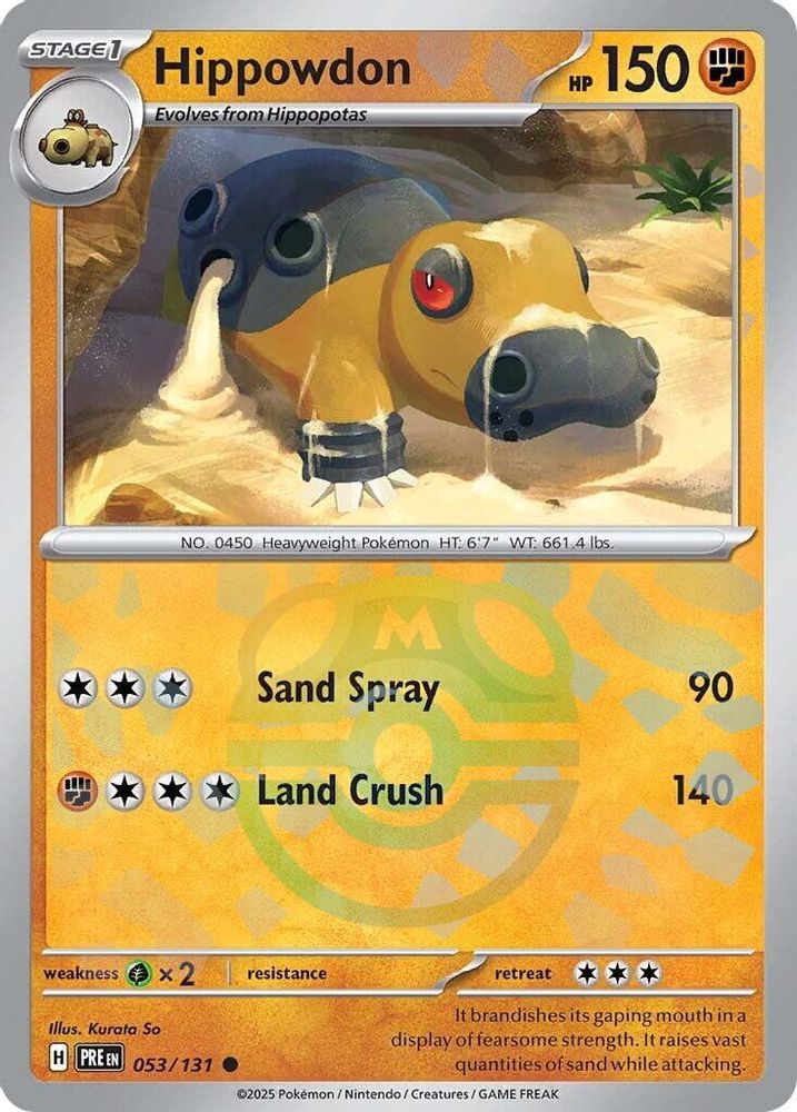Hippowdon (Master Ball Pattern) 053 - Holofoil SV Prismatic Evolutions - Common