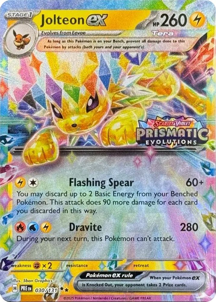 Jolteon ex (Prismatic Evolutions Stamp) 030/131 - Holofoil Miscellaneous Cards & Products - Promo
