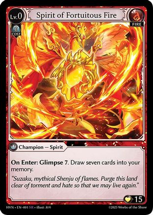 Spirit of Fortuitous Fire (001) - Abyssal Heaven Foil