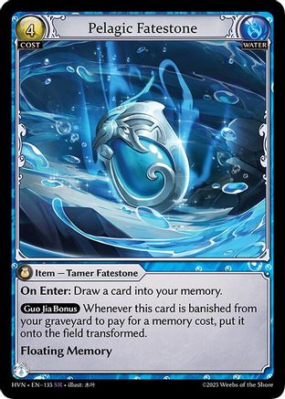 Pelagic Fatestone // Slick Torrentrider (135) - Abyssal Heaven Foil