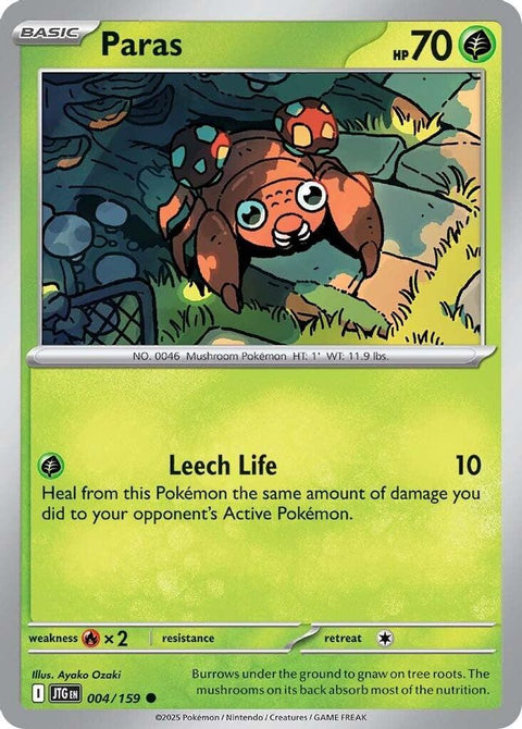 Paras 004 - Reverse Holofoil SV09 Journey Together - Common