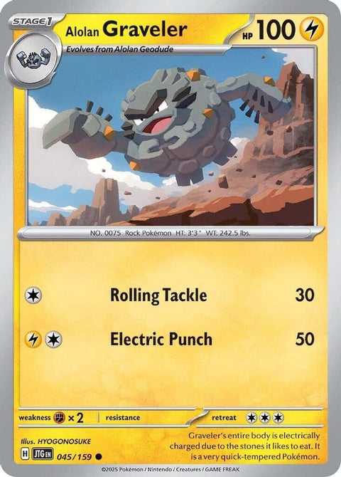 Alolan Graveler 045 - Reverse Holofoil SV09 Journey Together - Common