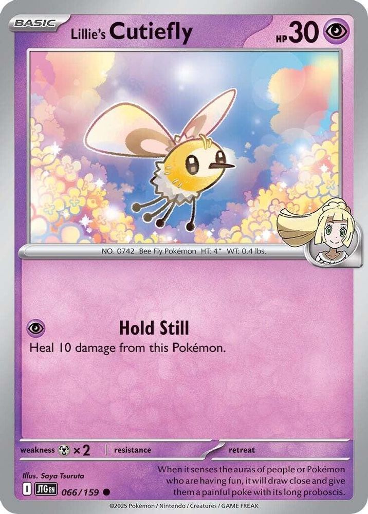 Lillie's Cutiefly 066 - Reverse Holofoil SV09 Journey Together - Common