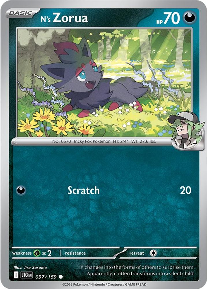 N's Zorua 097 - Reverse Holofoil SV09 Journey Together - Common