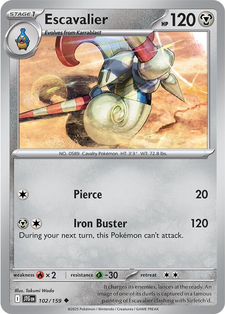 Escavalier 102 - Reverse Holofoil SV09 Journey Together - Uncommon