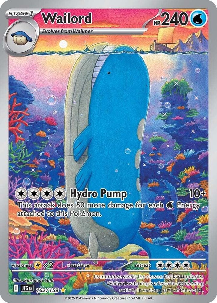 Wailord 162/159 - Holofoil SV09 Journey Together - Illustration Rare