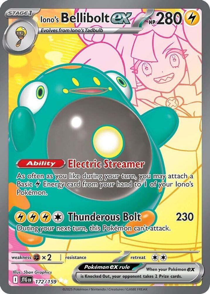 Iono's Bellibolt ex 172/159 - Holofoil SV09 Journey Together - Ultra Rare