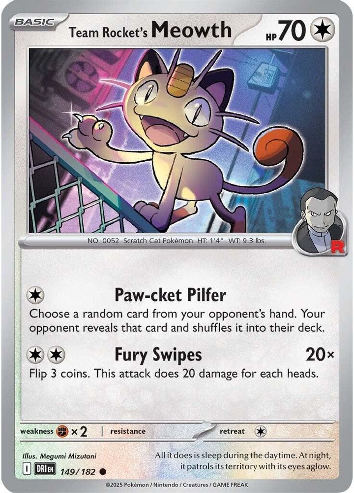 Team Rocket's Meowth 149 SV10 Destined Rivals - Common