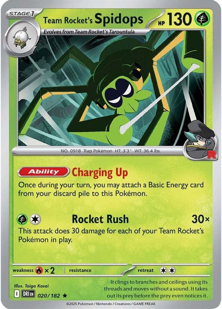 Team Rocket's Spidops 020/182 - Holofoil SV10 Destined Rivals - Rare