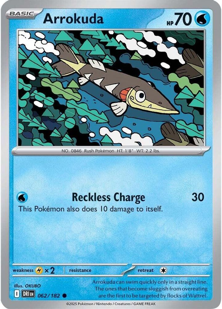 Arrokuda 062 - Reverse Holofoil SV10 Destined Rivals - Common