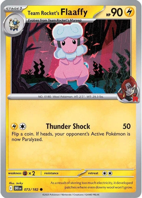 Team Rocket's Flaaffy 073 - Reverse Holofoil SV10 Destined Rivals - Common