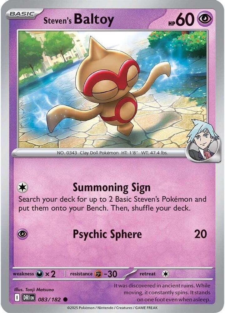 Steven's Baltoy 083 - Reverse Holofoil SV10 Destined Rivals - Common