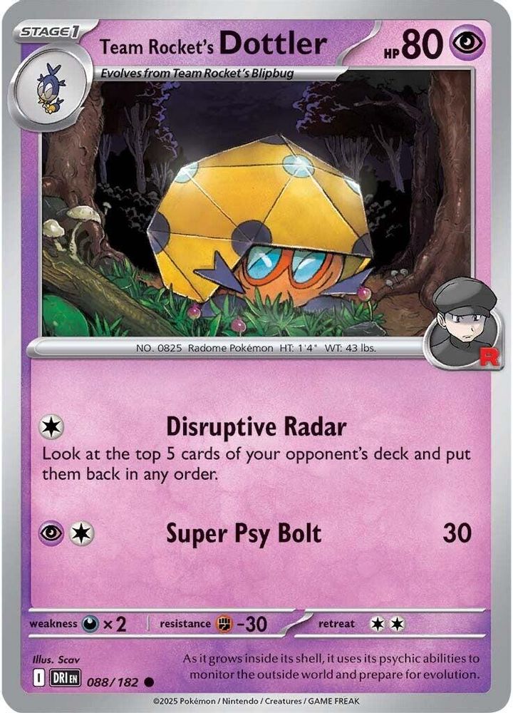 Team Rocket's Dottler 088 - Reverse Holofoil SV10 Destined Rivals - Common