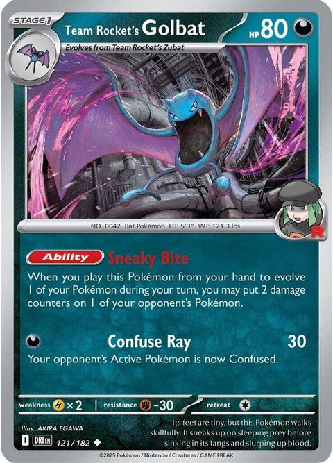 Team Rocket's Golbat 121 - Reverse Holofoil SV10 Destined Rivals - Uncommon