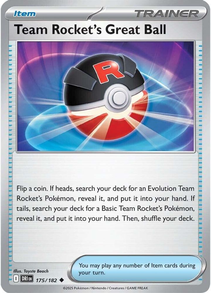 Team Rocket's Great Ball 175 SV10 Destined Rivals - Uncommon