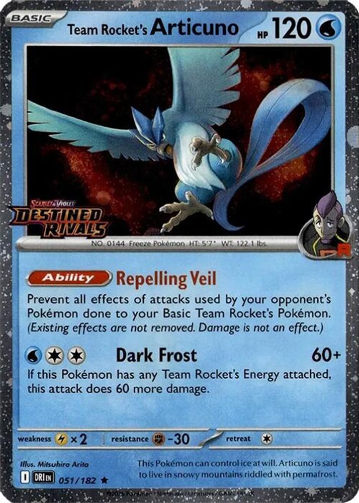 Team Rocket's Articuno (Destined Rivals Stamp) 051 - Holofoil Miscellaneous Cards & Products - Rare