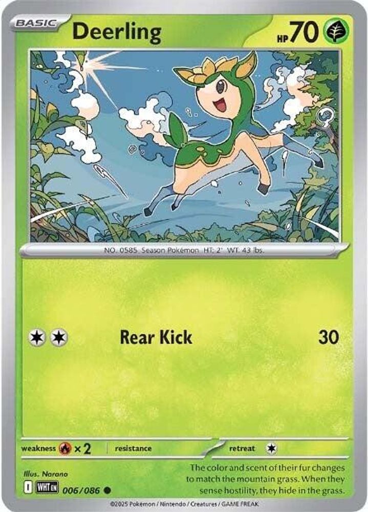 Deerling 006 - Reverse Holofoil SV White Flare - Common