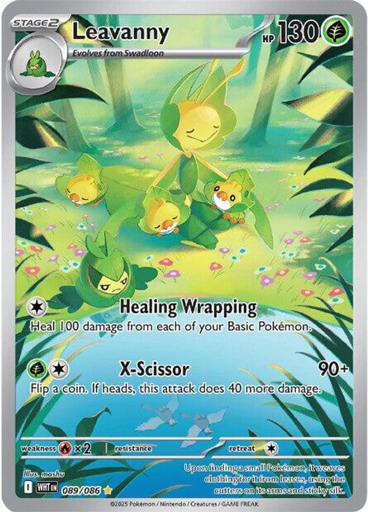 Leavanny 089/086 - Holofoil SV White Flare - Illustration Rare