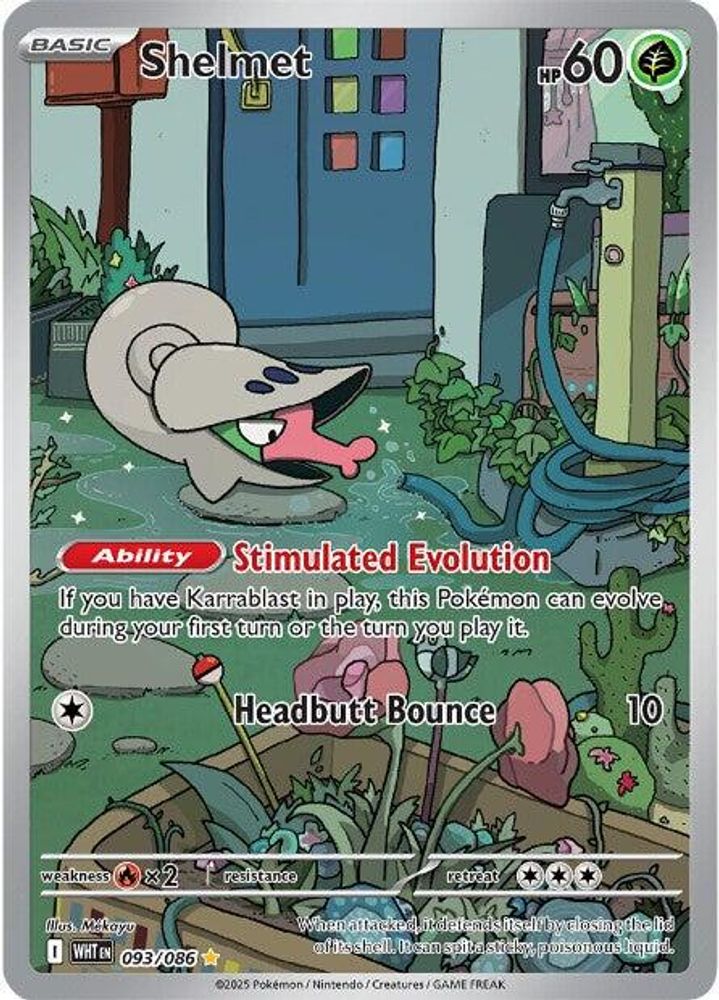 Shelmet 093/086 - Holofoil SV White Flare - Illustration Rare