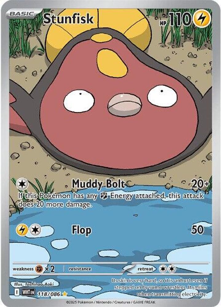Stunfisk 118/086 - Holofoil SV White Flare - Illustration Rare