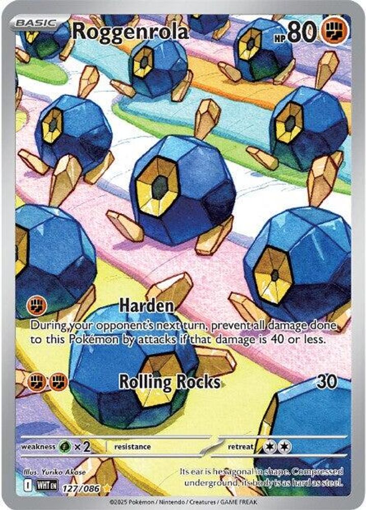 Roggenrola 127/086 - Holofoil SV White Flare - Illustration Rare