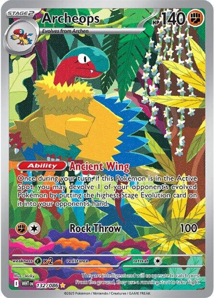 Archeops 132/086 - Holofoil SV White Flare - Illustration Rare