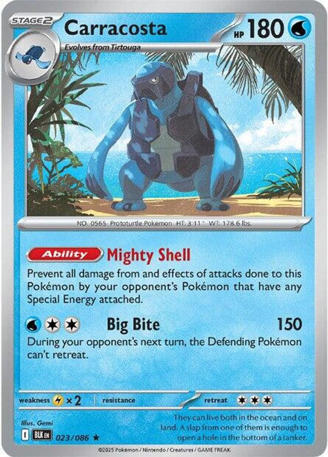 Carracosta 023 - Reverse Holofoil SV Black Bolt - Rare