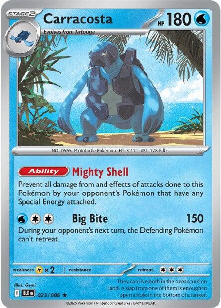 Carracosta 023 - Reverse Holofoil SV Black Bolt - Rare