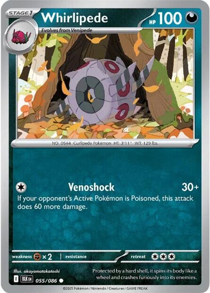 Whirlipede 055 - Reverse Holofoil SV Black Bolt - Common