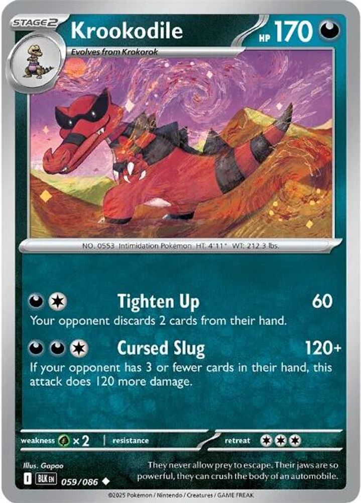 Krookodile 059 SV Black Bolt - Uncommon