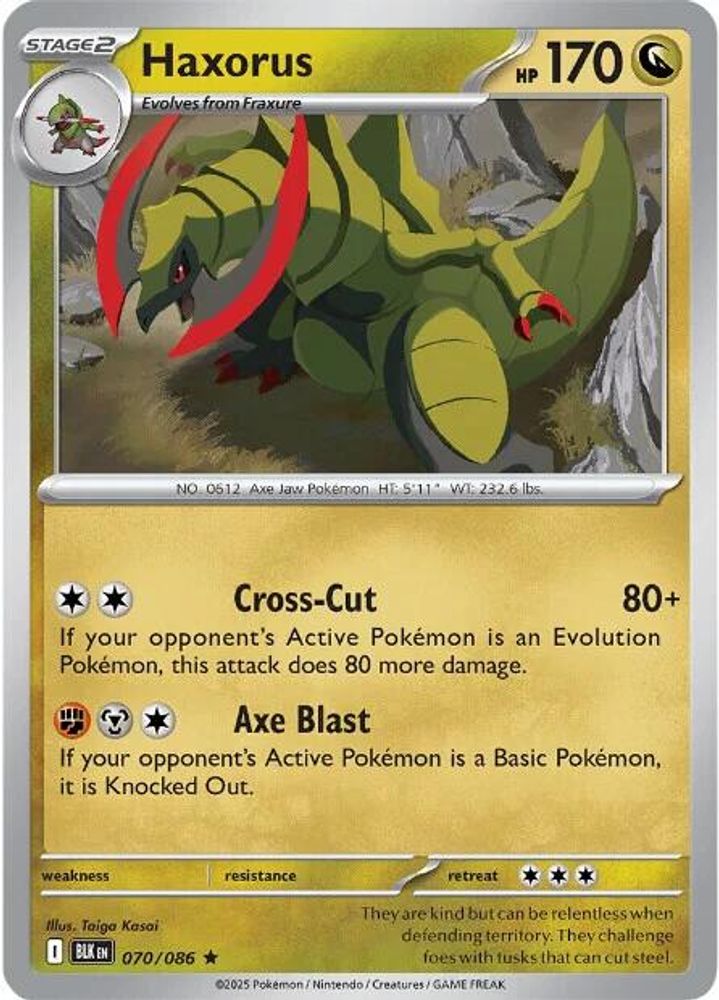 Haxorus 070 - Reverse Holofoil SV Black Bolt - Rare