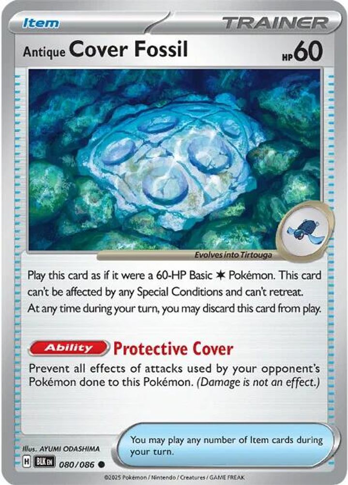 Antique Cover Fossil 080 - Reverse Holofoil SV Black Bolt - Common
