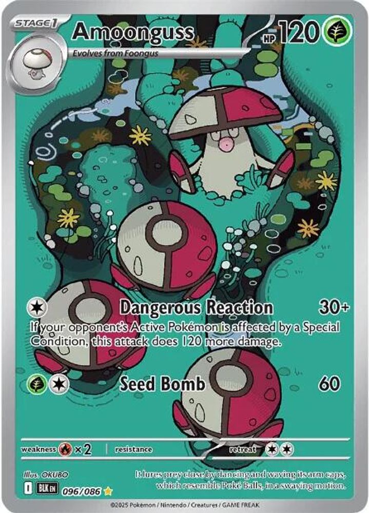 Amoonguss 096/086 - Holofoil SV Black Bolt - Illustration Rare