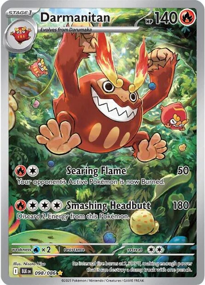 Darmanitan 098/086 - Holofoil SV Black Bolt - Illustration Rare