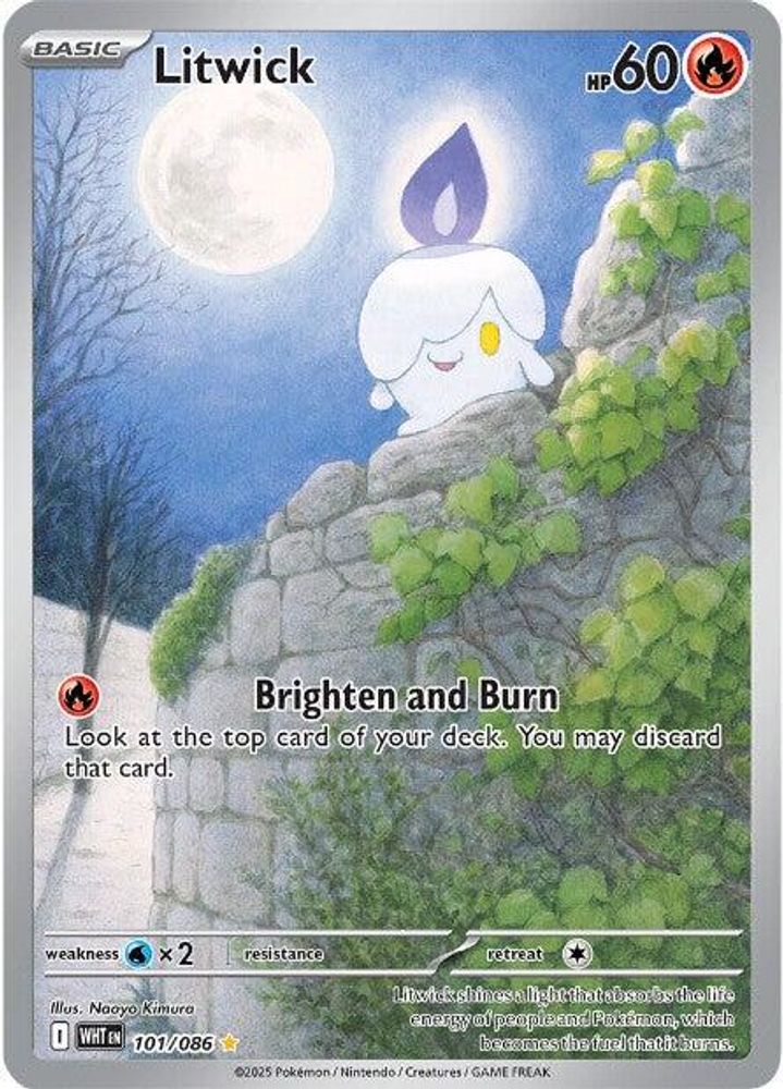 Litwick 101/086 - Holofoil SV White Flare - Illustration Rare