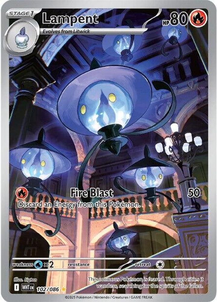 Lampent 102/086 - Holofoil SV White Flare - Illustration Rare