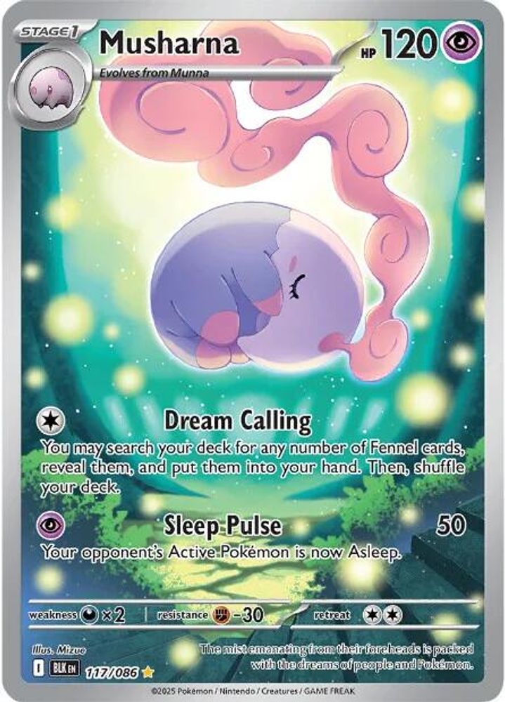 Musharna 117/086 - Holofoil SV Black Bolt - Illustration Rare