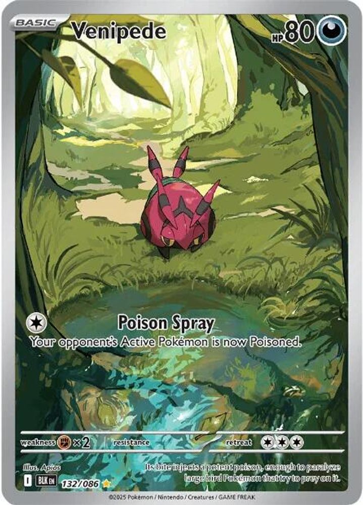 Venipede 132/086 - Holofoil SV Black Bolt - Illustration Rare