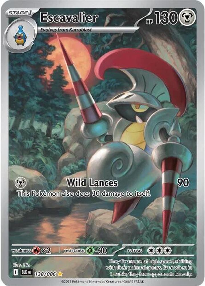 Escavalier 138/086 - Holofoil SV Black Bolt - Illustration Rare