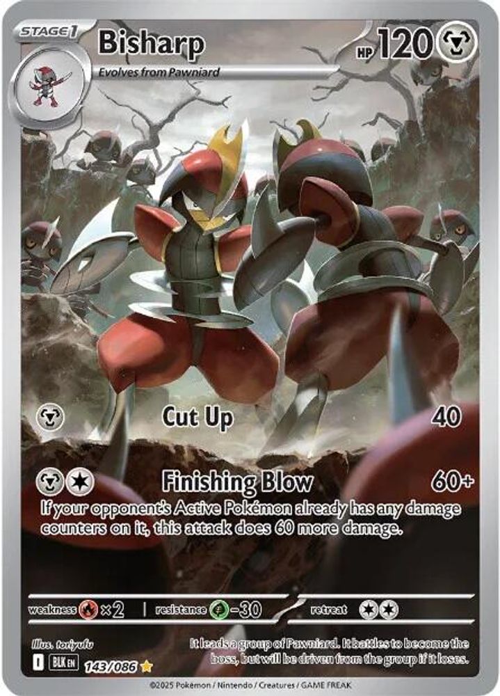 Bisharp 143/086 - Holofoil SV Black Bolt - Illustration Rare