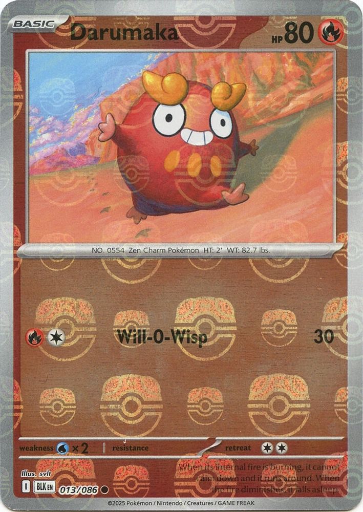 Darumaka (Master Ball Pattern) 013 - Holofoil SV Black Bolt - Common