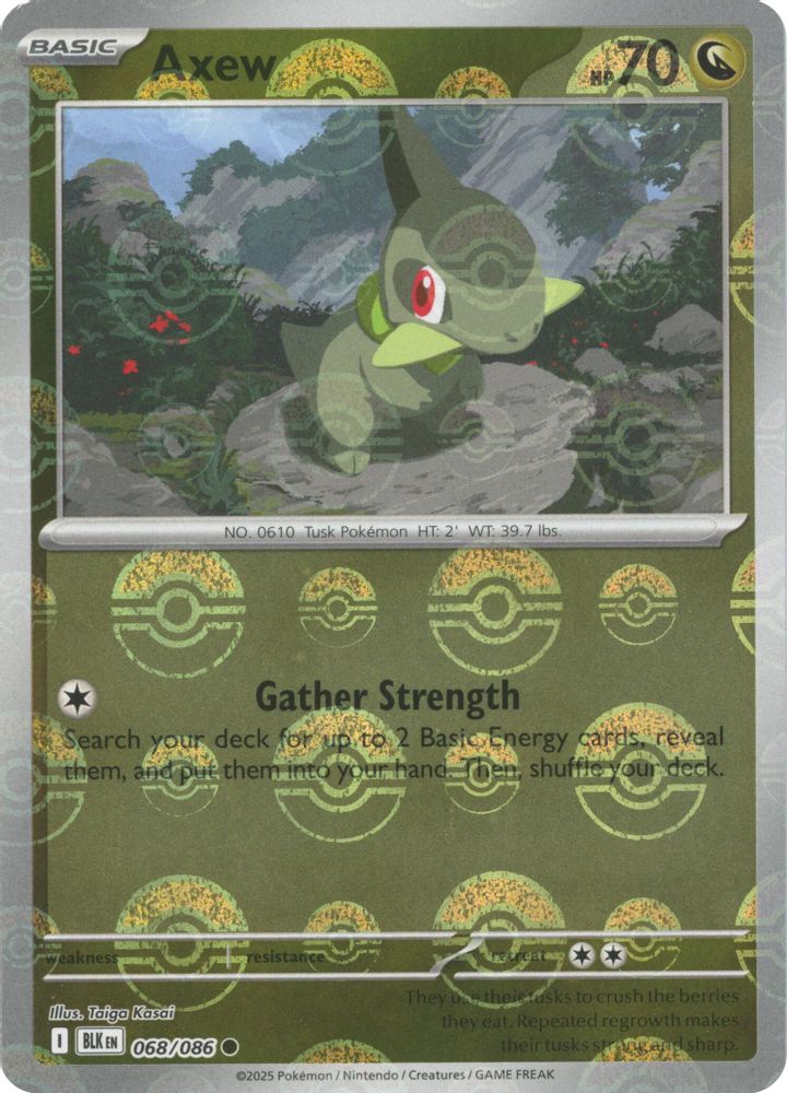Axew (Poke Ball Pattern) 068 - Holofoil SV Black Bolt - Common