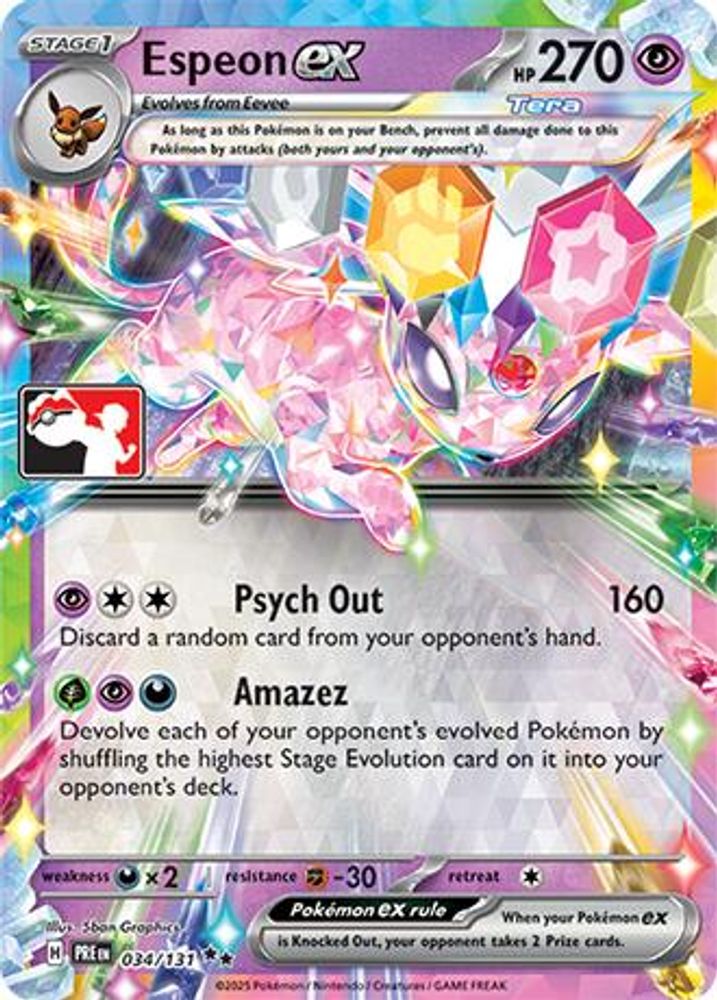 Espeon ex 034/131 - Holofoil Prize Pack Series Cards - Double Rare