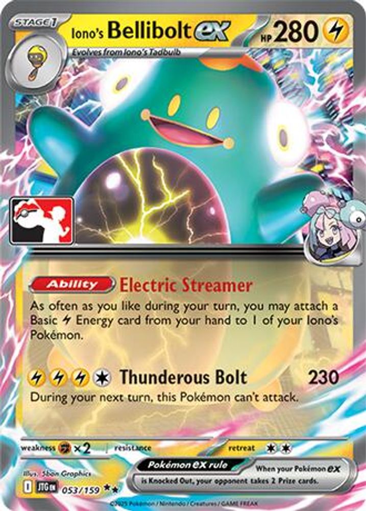 Iono's Bellibolt ex 053/159 - Holofoil Prize Pack Series Cards - Double Rare