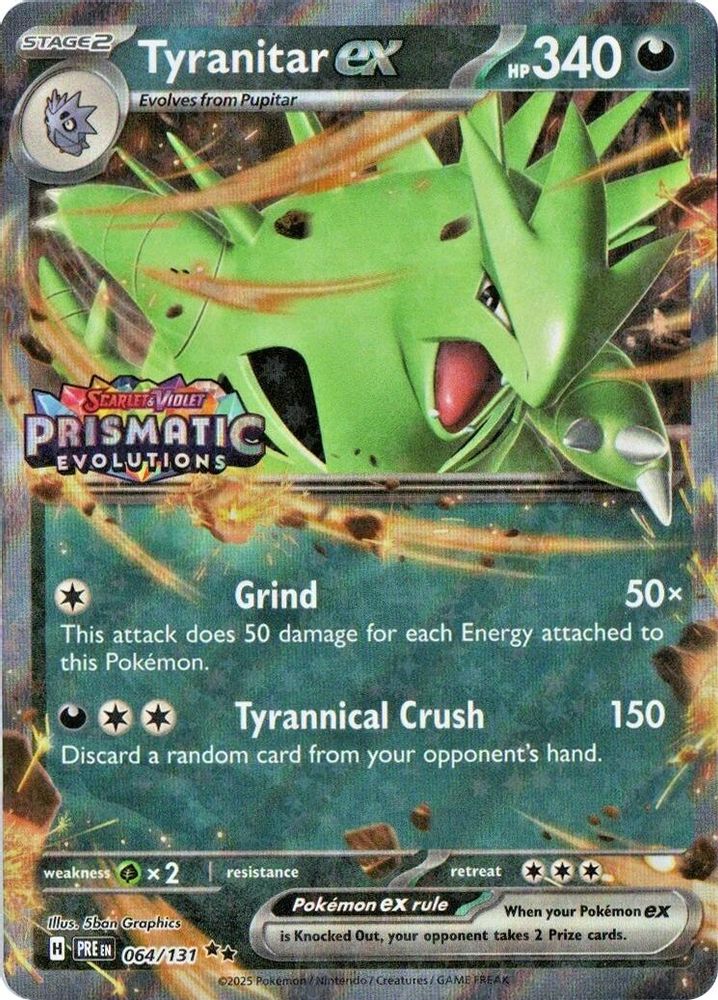 Tyranitar ex (Prismatic Evolutions Stamp) 064 - Holofoil Miscellaneous Cards & Products - Double Rare