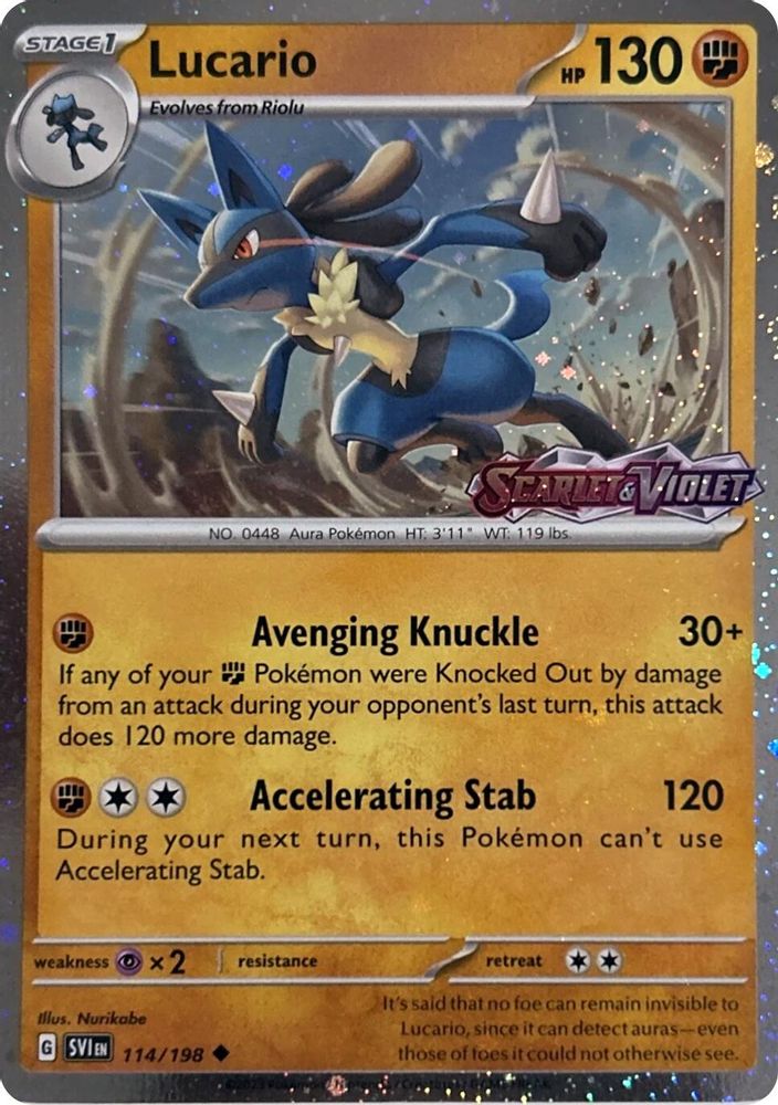 Lucario (Scarlet & Violet Stamp) 114 - Holofoil Miscellaneous Cards & Products - Uncommon